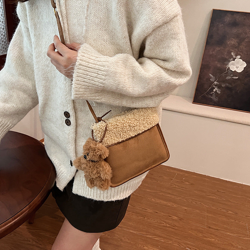 Chic Faux Fur Trim Crossbody Bag Kalsten