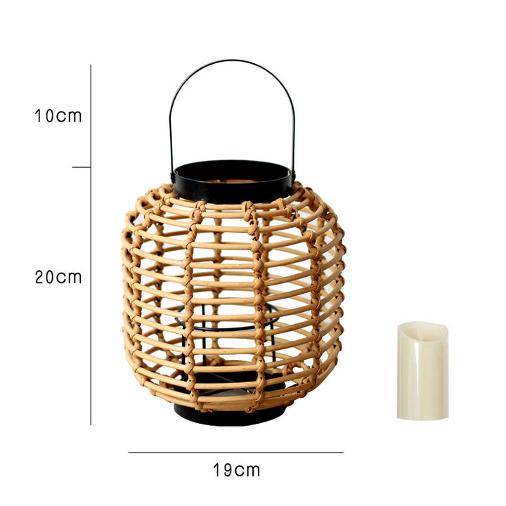 Decorative lantern made of braided rattan Kalsten