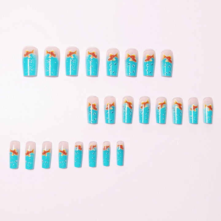 Artificial nail design with golden fish Kalsten