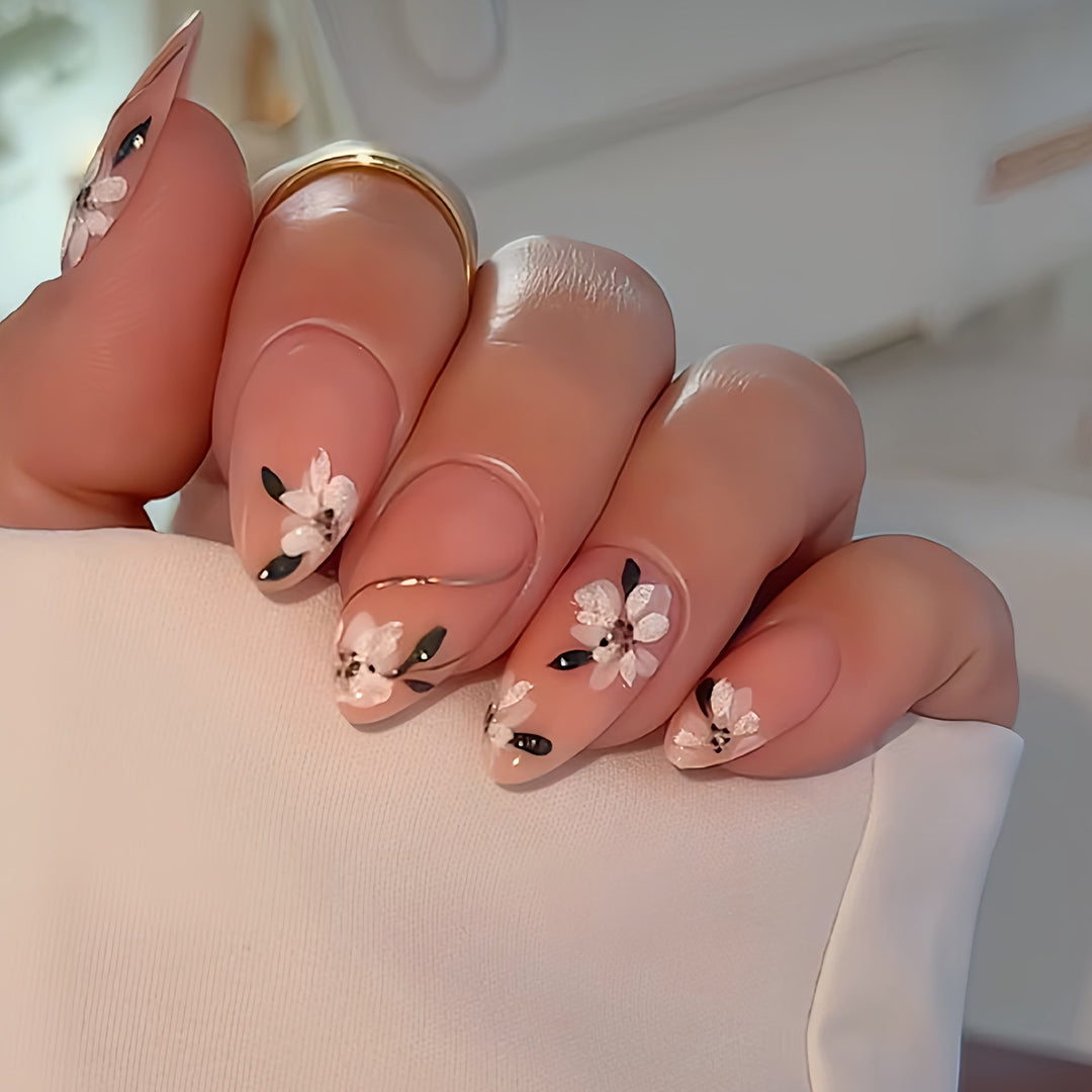 Artistic Floral Press-On Nail Enhancements Kalsten 1787913849