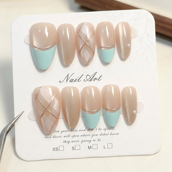 Elegant Artistic Press-On Nail Set Kalsten