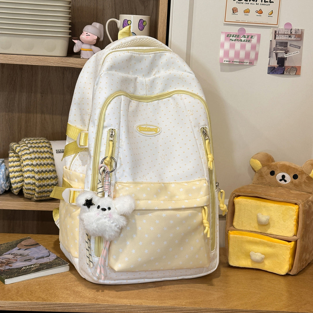 Playful Star-Patterned School Backpack