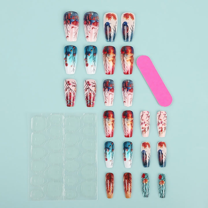 Creative artificial nails with floral and artistic patterns Kalsten