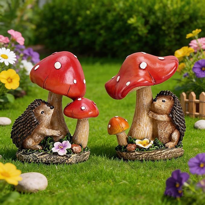 Cute decorative figure with hedgehog and fly agarics Kalsten