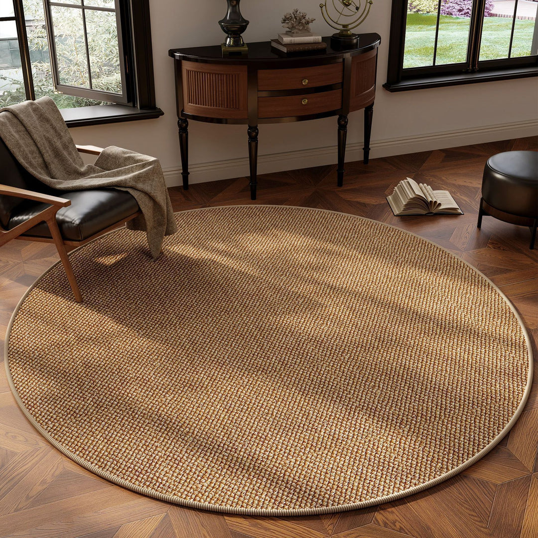 Round Natural Fiber Area Rug