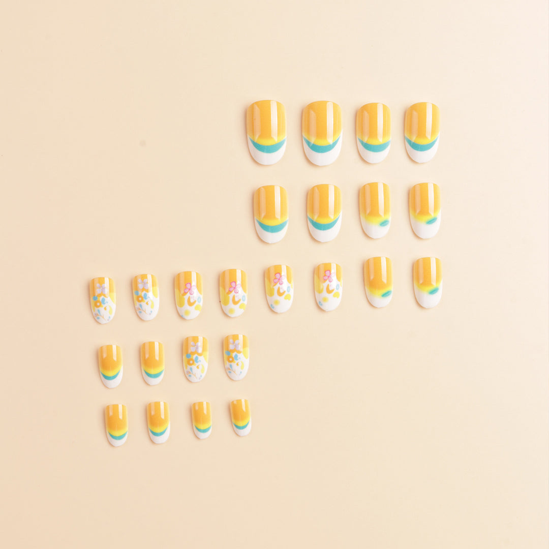 Artistic Floral Design Press-On Nail Tips Kalsten