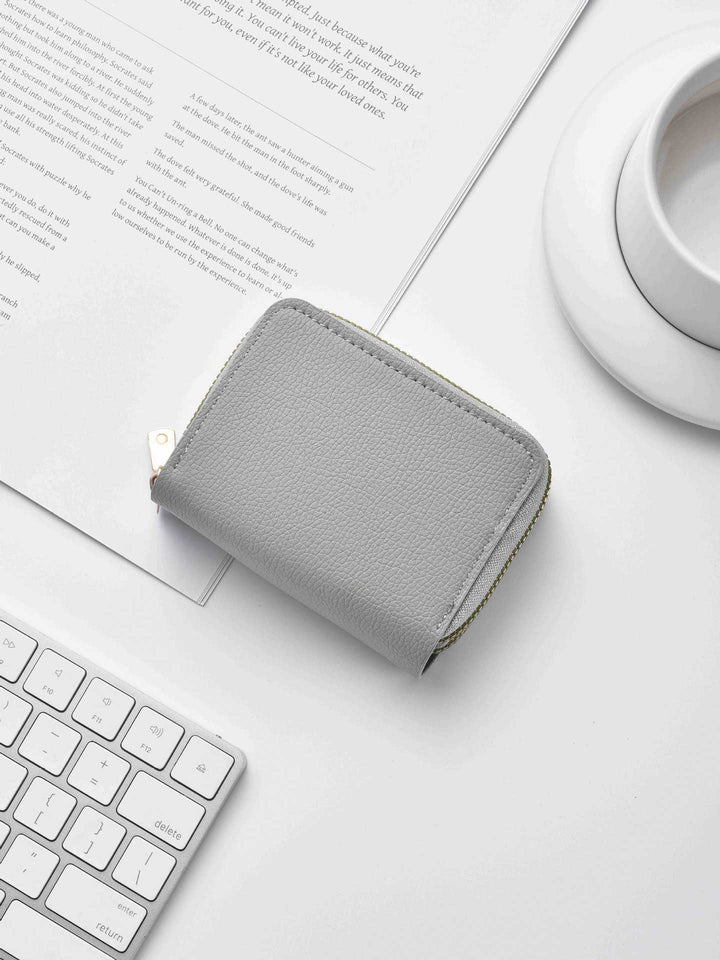 Stylish Textured Leather Zippered Wallet Kalsten