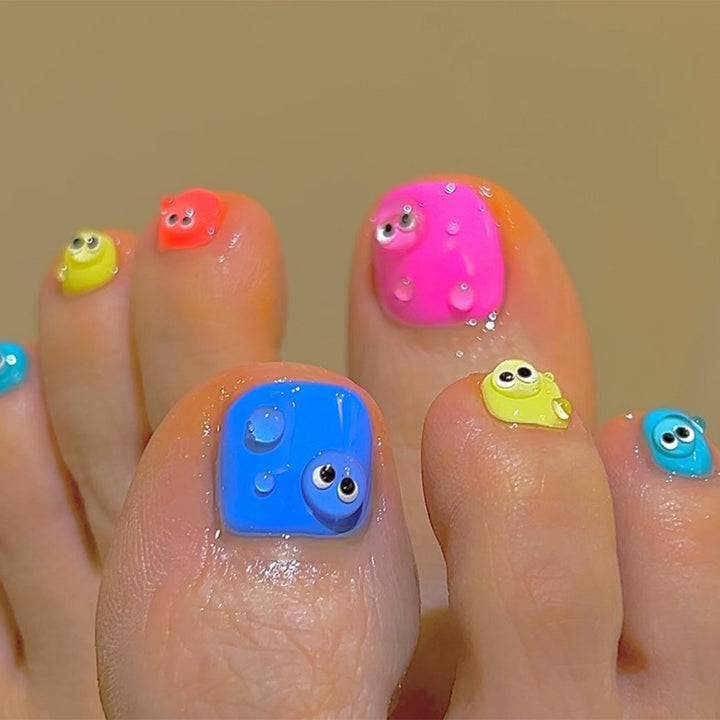Nail art with colorful cartoon designs Kalsten