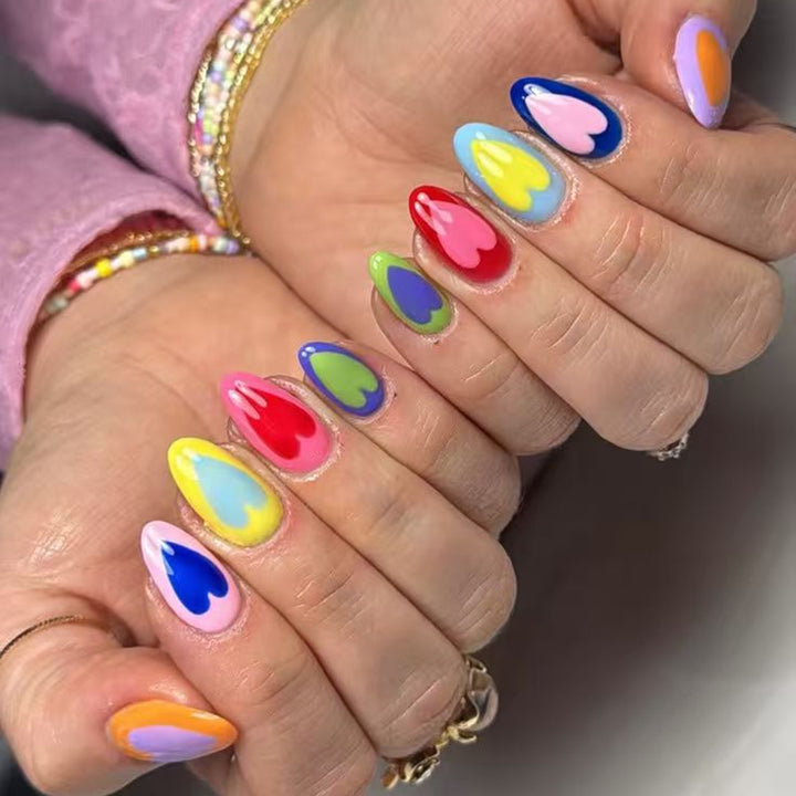 Artificial nails with cheerful heart design Kalsten