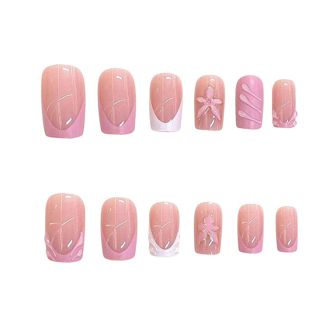Elegant Floral Design Press-On Nail Set Kalsten