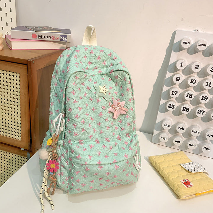 Quilted Floral Patterned Backpack Kalsten