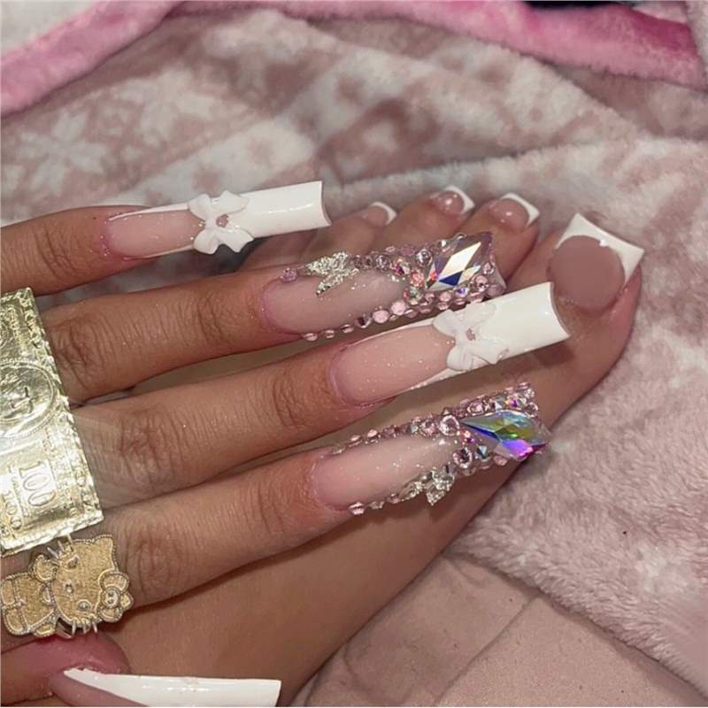 Artistic Floral Press-On Nail Art Kalsten