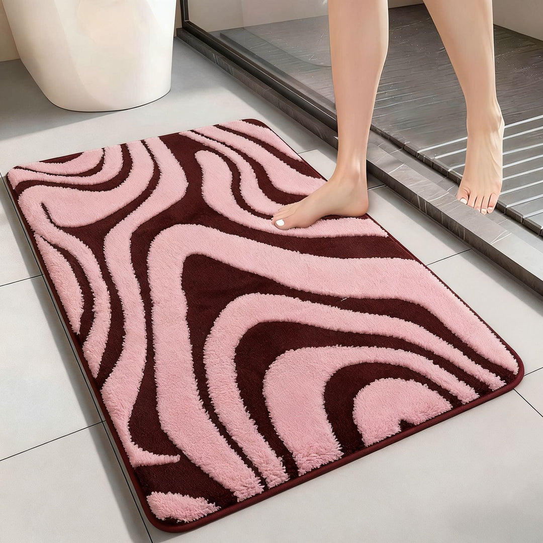 Abstract Wave Design Bath Mat Kalsten