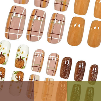Festive Pumpkin-Inspired Nail Art Set Kalsten