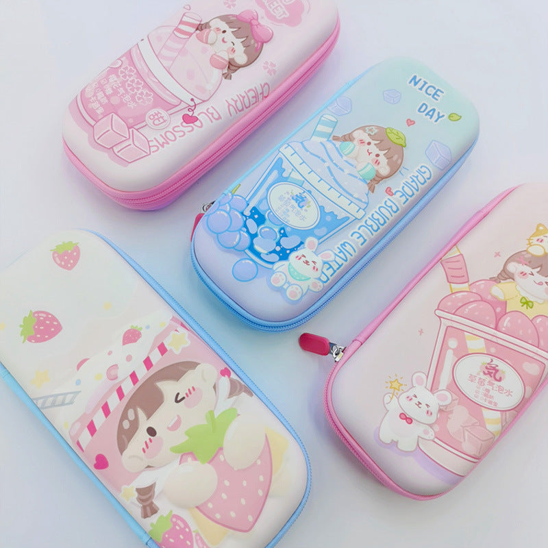 Strawberry-Themed Multifunctional Pencil Case