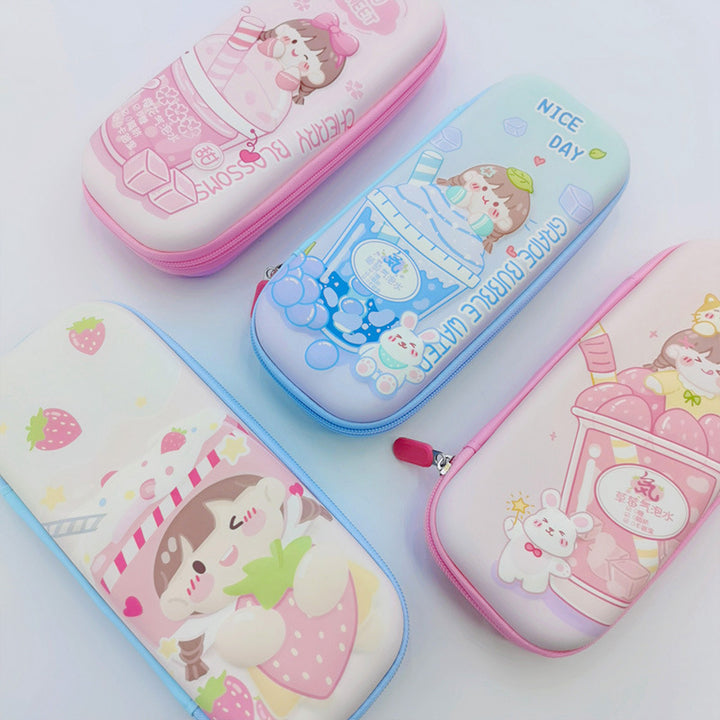 Strawberry-Themed Multifunctional Pencil Case