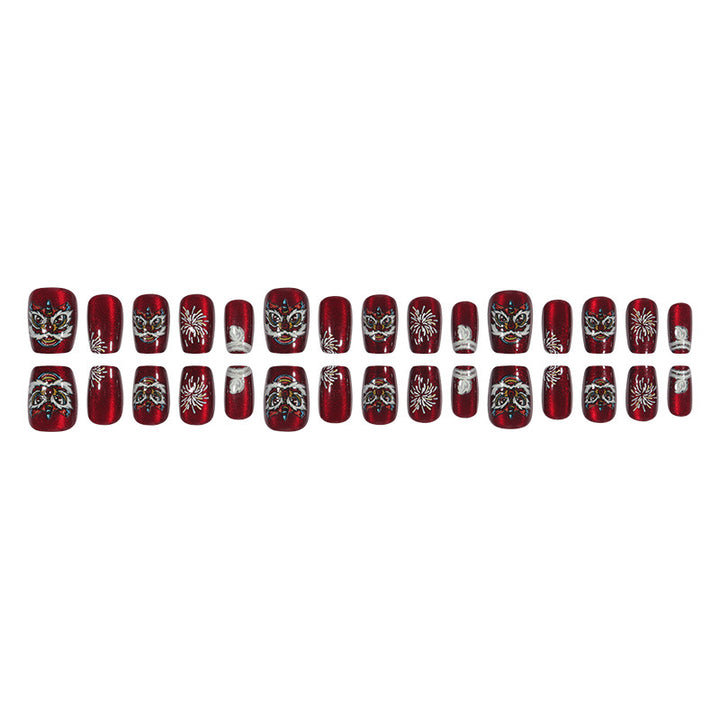 Artistic Holiday-Themed Press-On Nail Design Kalsten