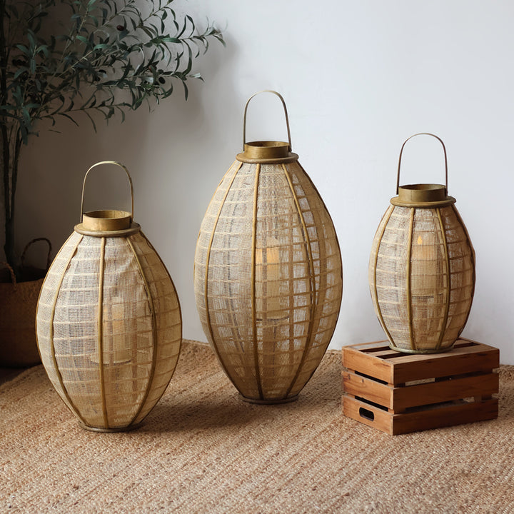 Handcrafted lantern made of natural materials Kalsten