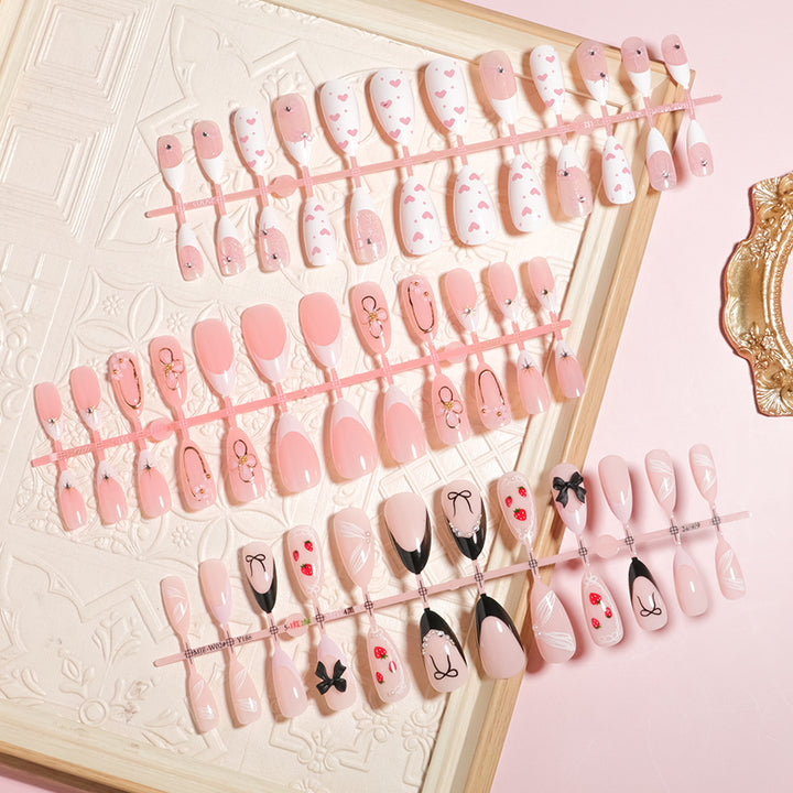 Elegant Floral Accent Press-On Nail Set Kalsten