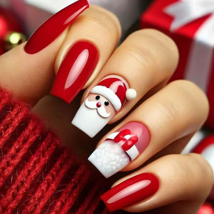 Holiday-Themed 3D Santa Nail Art Kalsten