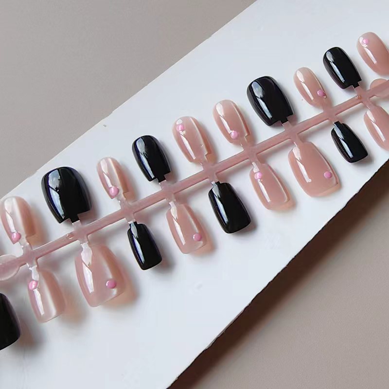Artificial nails in elegant black-pink design Kalsten