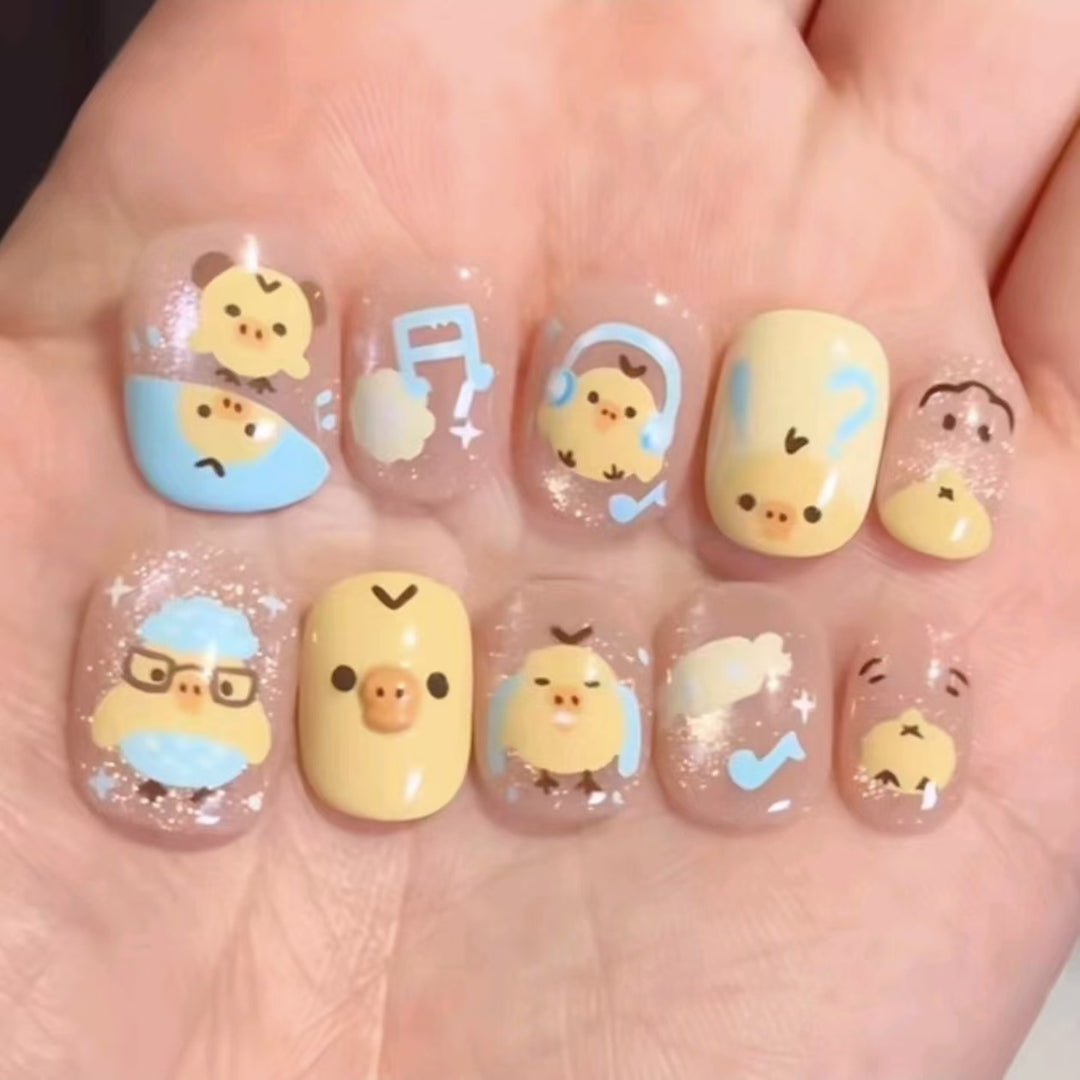 Whimsical Character Press-On Nail Art Set Kalsten