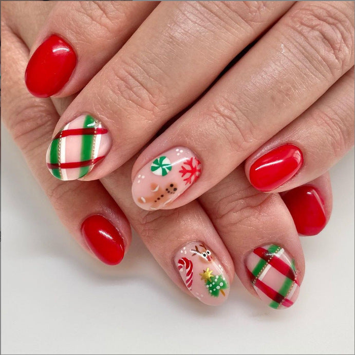Festive Holiday-Themed Press-On Nail Set Kalsten