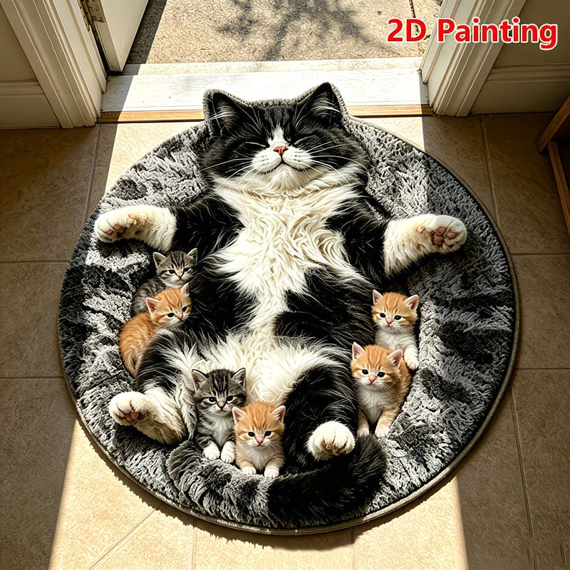 Cat-Themed Plush Area Rug
