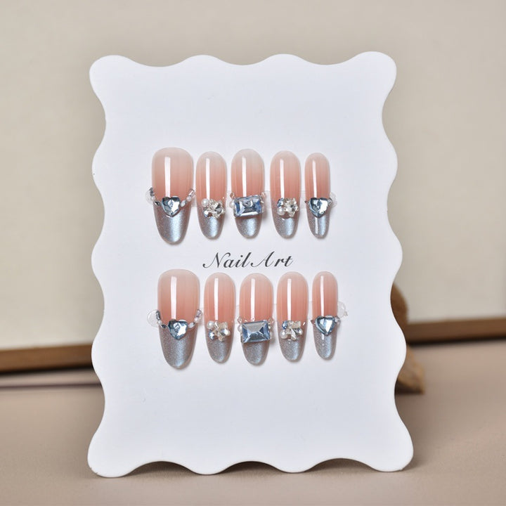 Crystal-Embellished Nail Art Extensions Kalsten