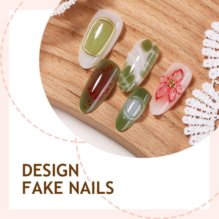 Nail art set with elegant floral and golden accents Kalsten