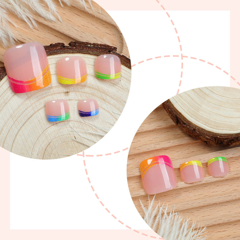Vibrant Geometric Pattern Press-On Nails Kalsten
