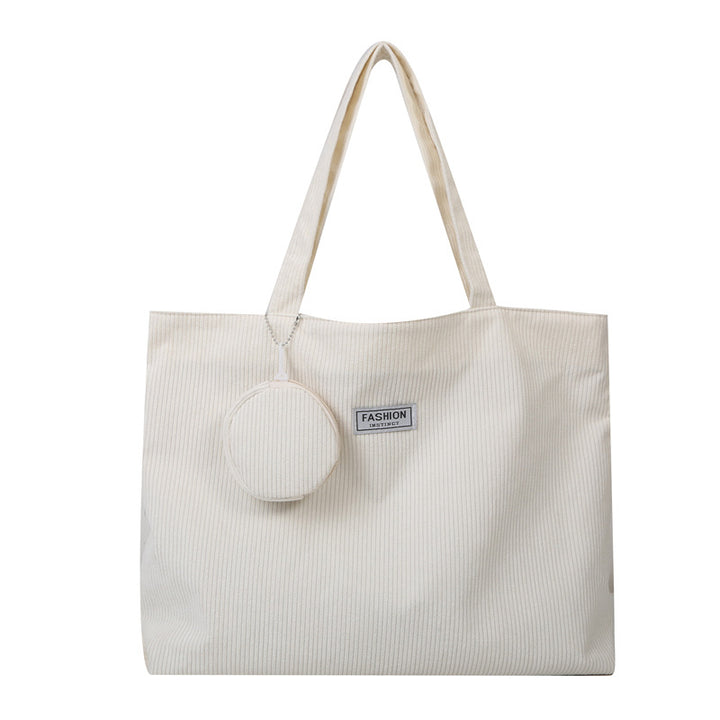 Stylish Corduroy Tote Bag