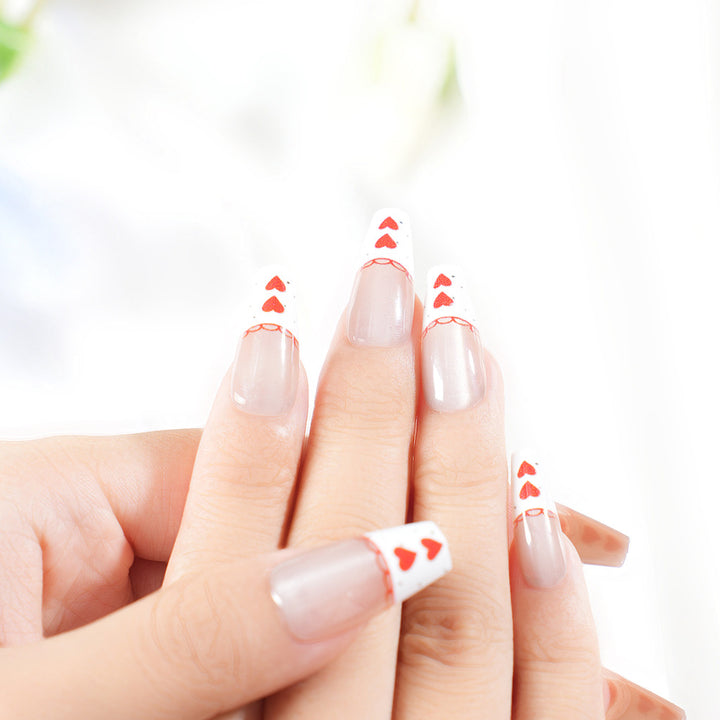 Romantic Heart-Themed Press-On Nail Set Kalsten