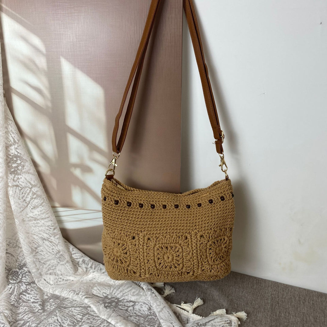 Handcrafted shoulder bag with unique crochet pattern Kalsten