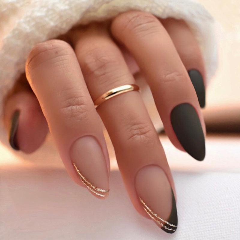 Elegant Press-On Nail Set with Matte and Glossy Finish Kalsten