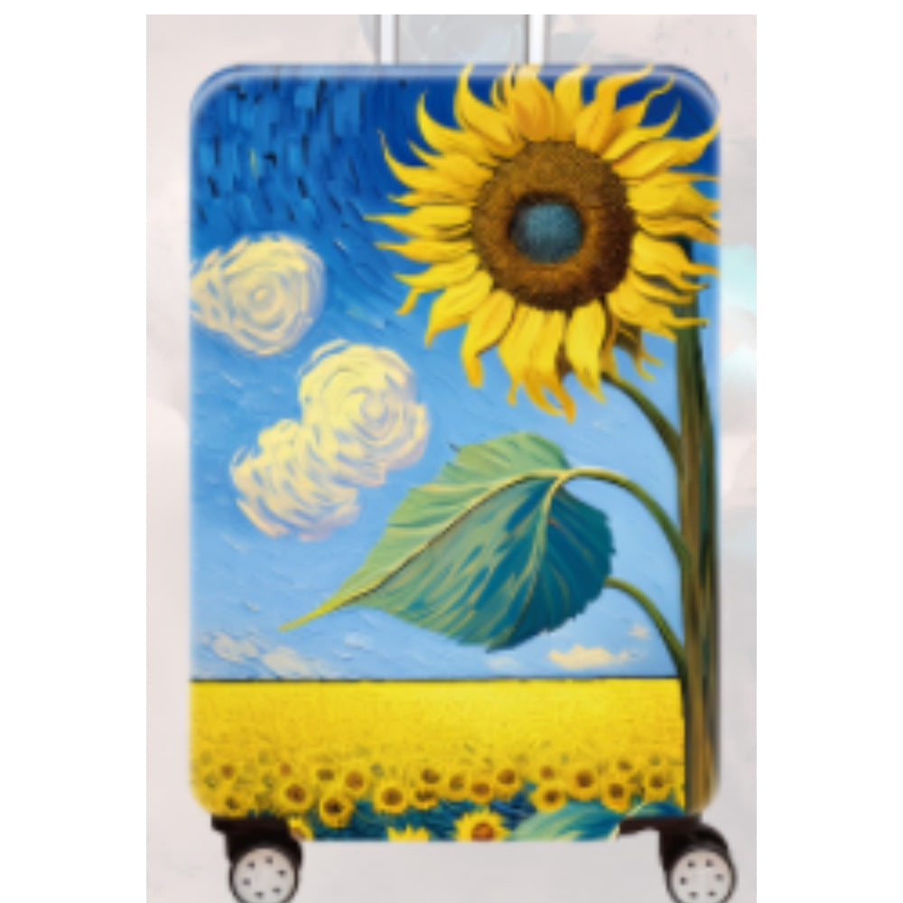 Women's Hard Shell Travel Suitcase with Elegant Lotus Design Kalsten