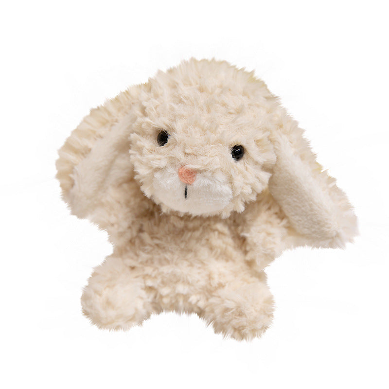 Plush Sitting Bunny Comforter with Microfiber Curly Fur Weighted Huggable Core & Embroidered Face Kalsten