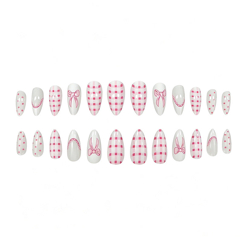 Decorative Pink Bow Nail Art Enhancements Kalsten