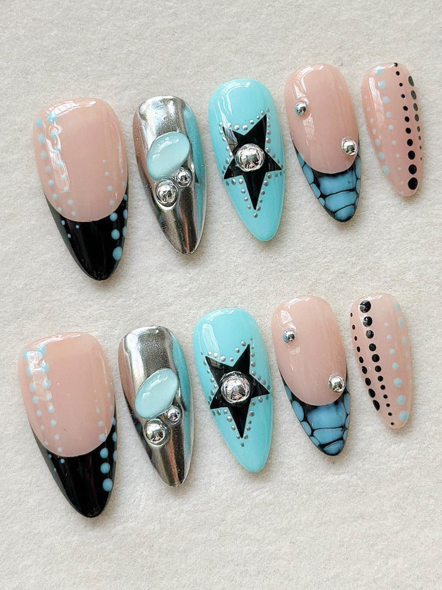 Artistic Press-On Nail Collection with Decorative Elements Kalsten