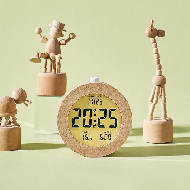 Digital wood alarm clock with temperature display Kalsten