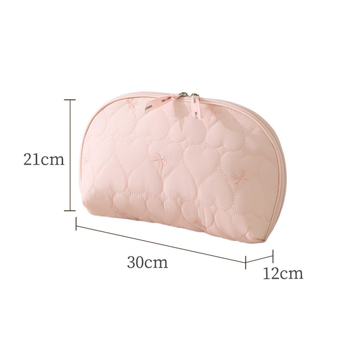 Heart-Quilted Makeup Pouch Kalsten