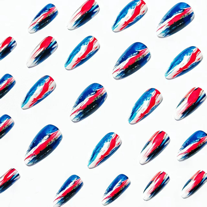 Artificial Nail Art with Abstract Color Design Kalsten