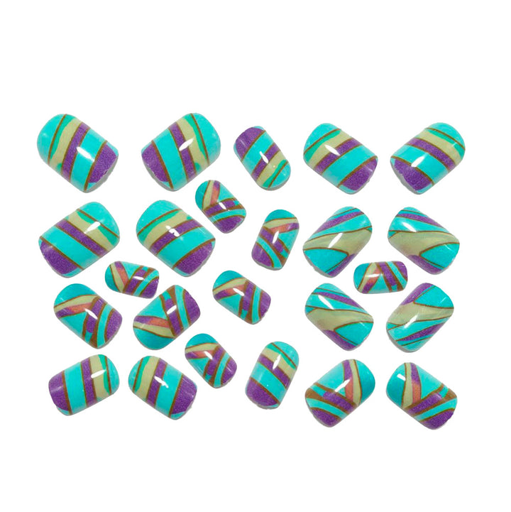 Creative artificial nails with modern geometric patterns Kalsten