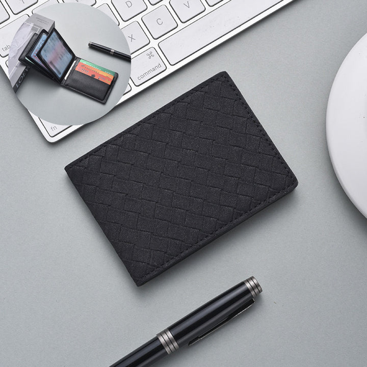 Stylish Woven Leather Cardholder Kalsten