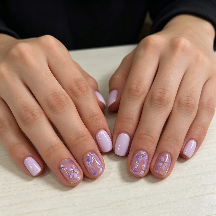 Floral Art Gel Nail Enhancements Kalsten