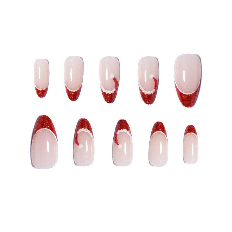 Premium Glossy Glittering Almond-Shaped Press-On Nails Kalsten