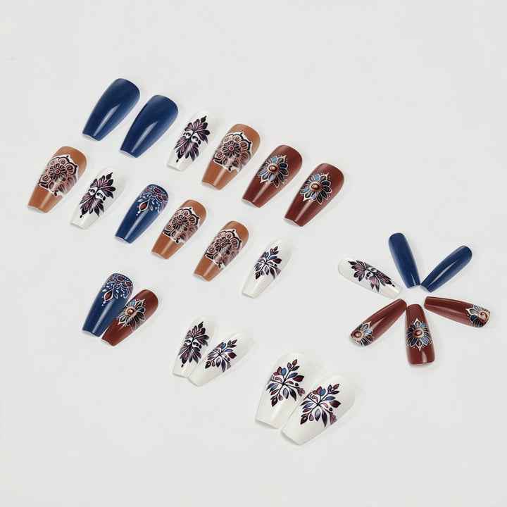 Artificial nails in elegant floral design Kalsten