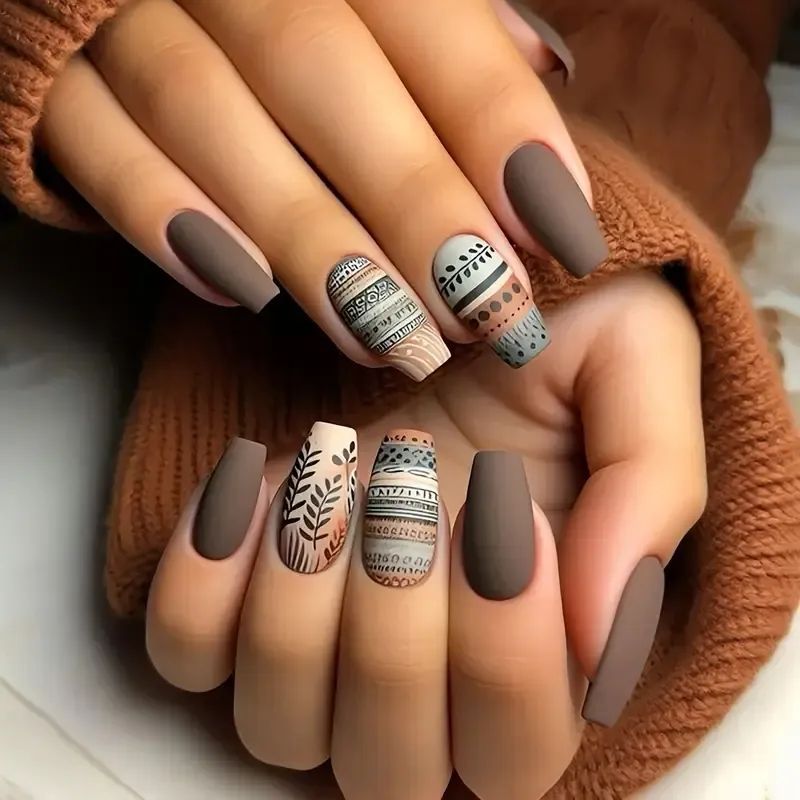 Geometric Pattern Nail Art Design Kalsten