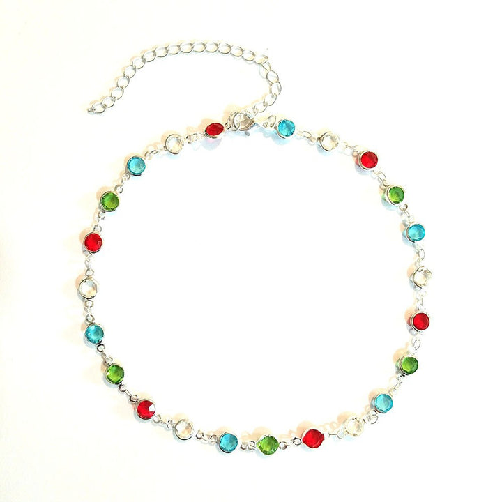 Colorful Gemstone Chain Necklace Kalsten