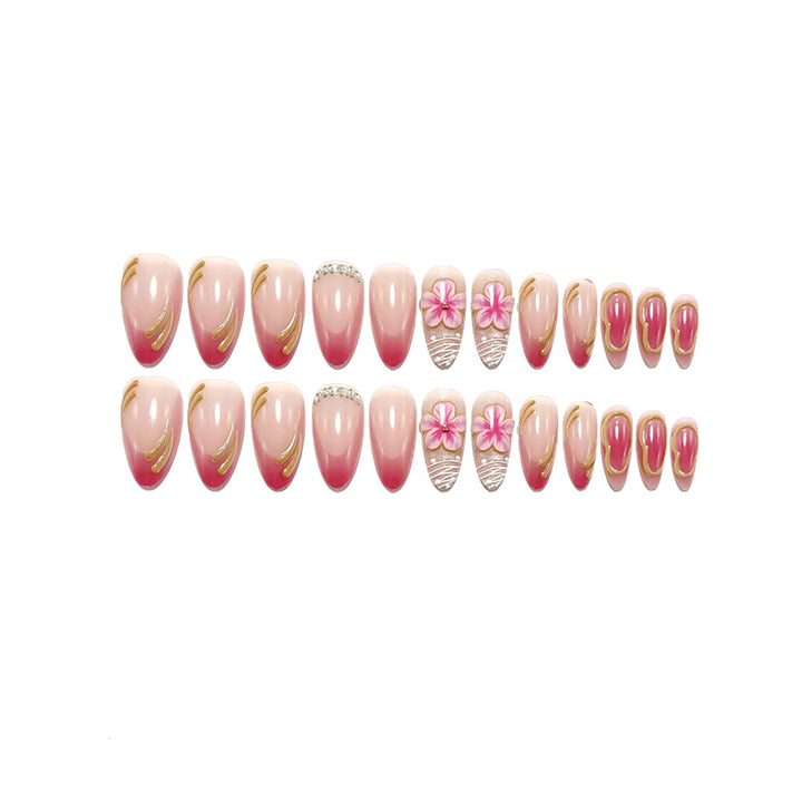 Artful Nail Extensions with Floral Design Kalsten